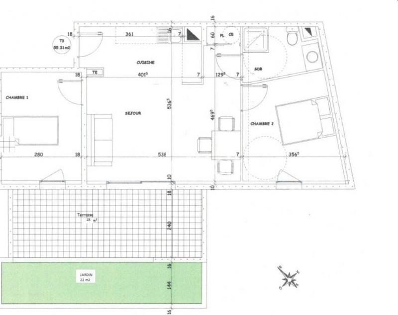 Appartement - 55 m² - 3 pièces