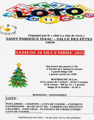 Loto public du club &quot;la Joie de Vivre&quot;