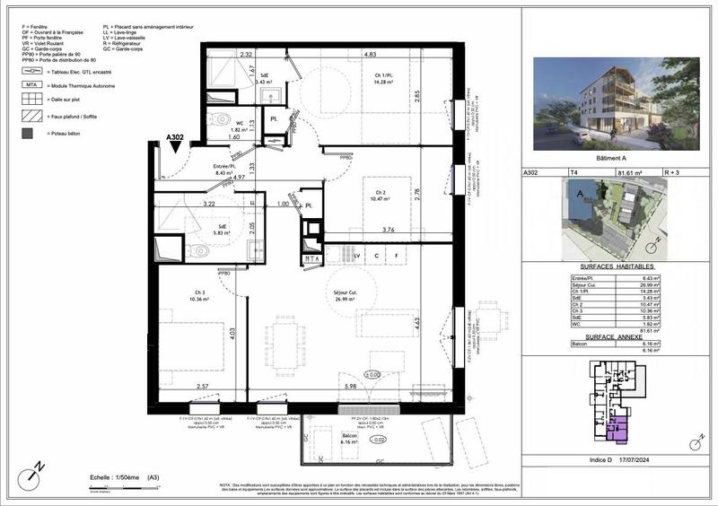 Appartement - 82 m² - 4 pièces