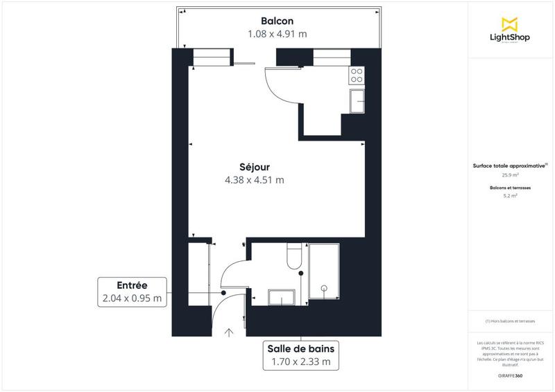 Appartement - 26 m² - 1 pièce