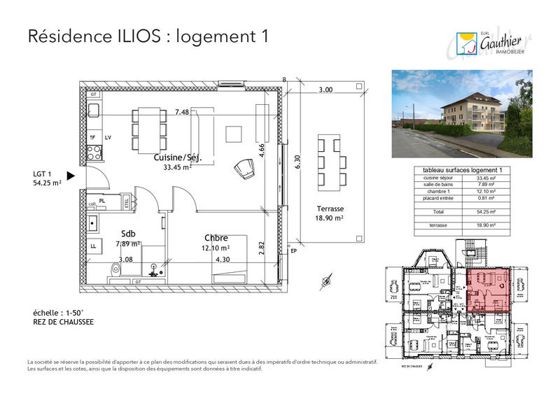 Appartement - 54 m² - 2 pièces
