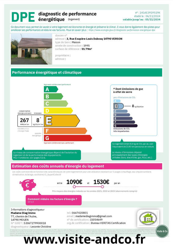 Maison - 52 m² - 2 pièces