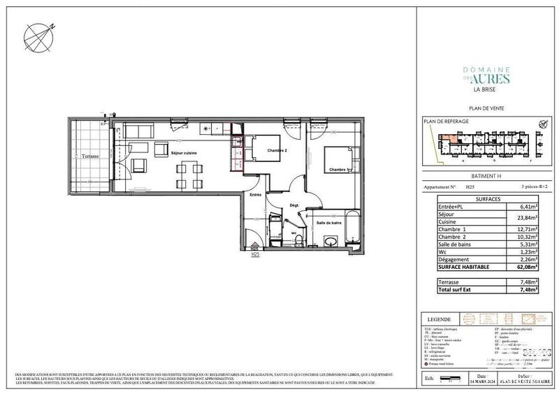 Appartement - 62 m² - 3 pièces