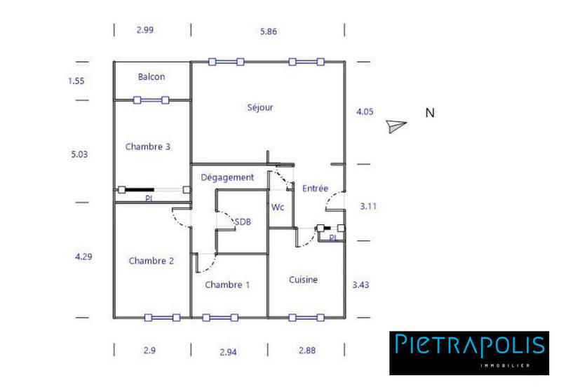 Appartement - 88 m² - 4 pièces