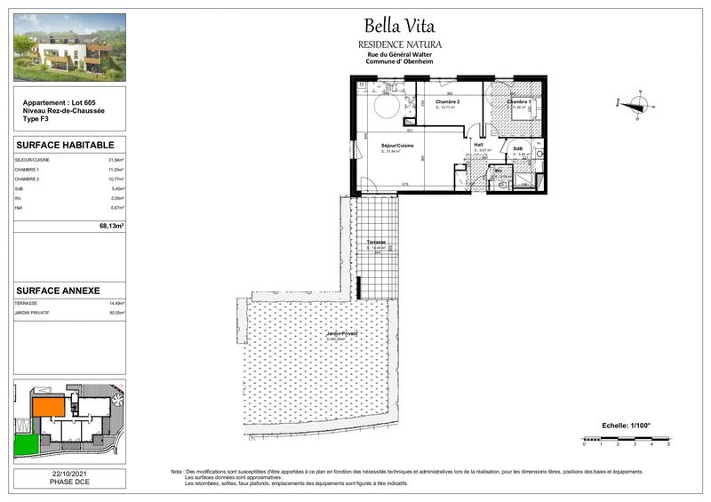 Appartement - 68 m² - 3 pièces
