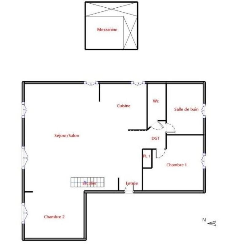 Appartement - 76 m² - 2 pièces