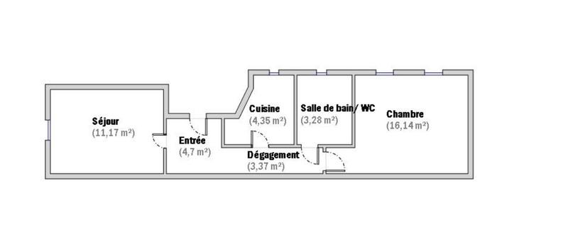 Appartement - 43 m² - 2 pièces