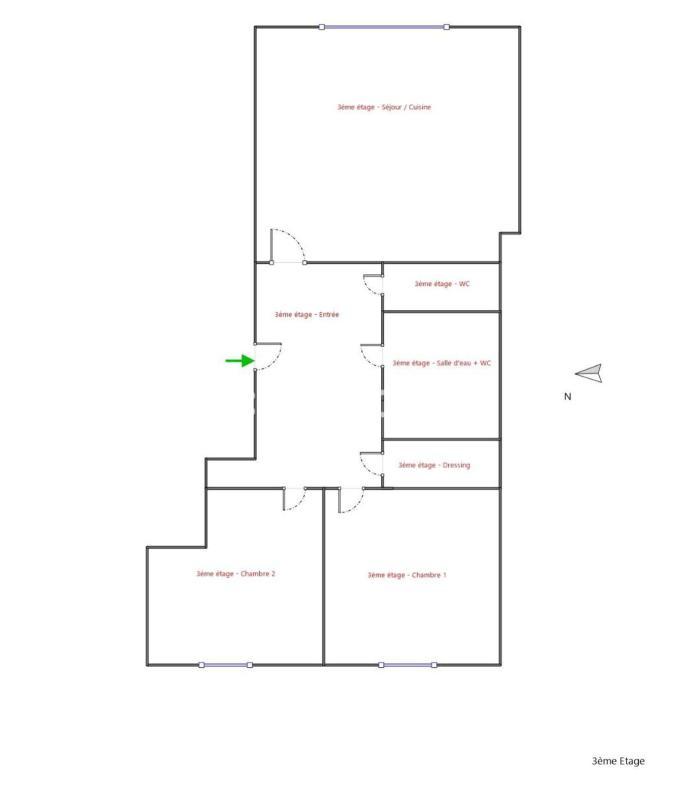 Appartement - 48 m² - 2 pièces