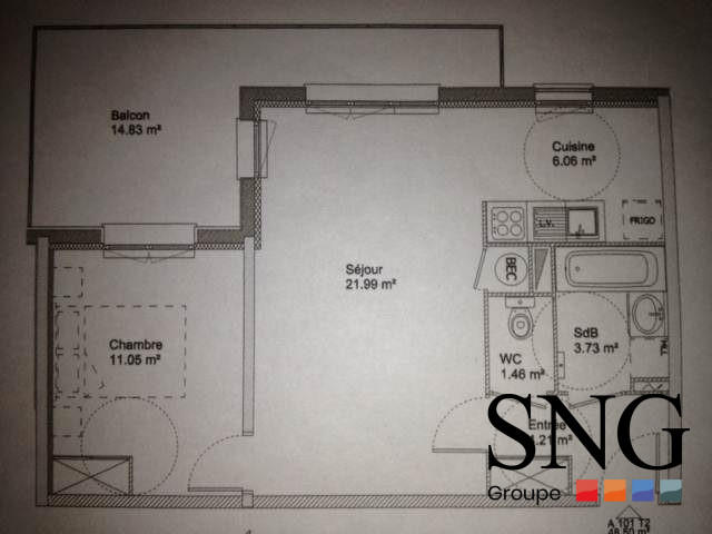 Appartement - 49 m² - 2 pièces