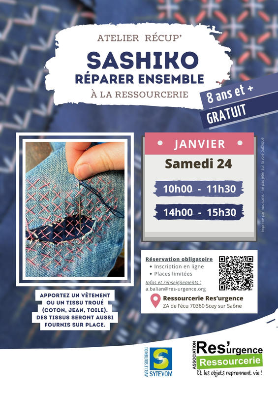 Atelier : Sashiko - réparer ensemble