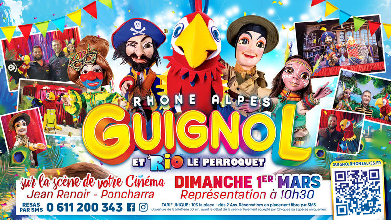 Guignol et Rio le majestueux perroquet