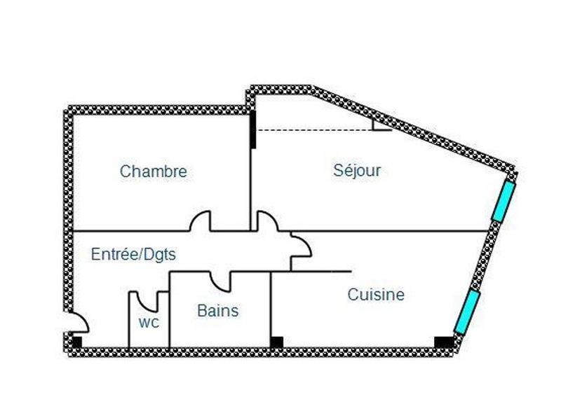 Appartement - 60 m² - 2 pièces