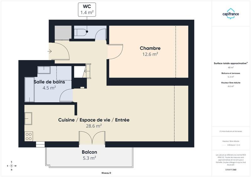 Appartement - 74 m² - 3 pièces