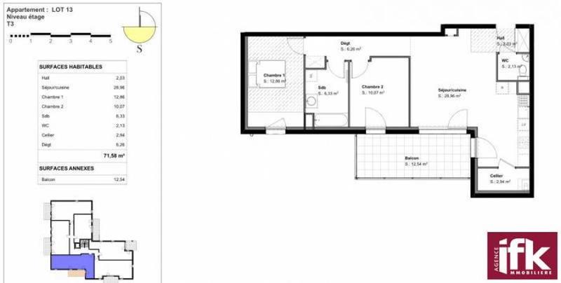 Appartement - 71 m² - 3 pièces