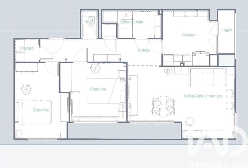 Appartement - 63 m² - 3 pièces