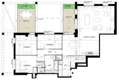 Appartement - 110 m² - 4 pièces