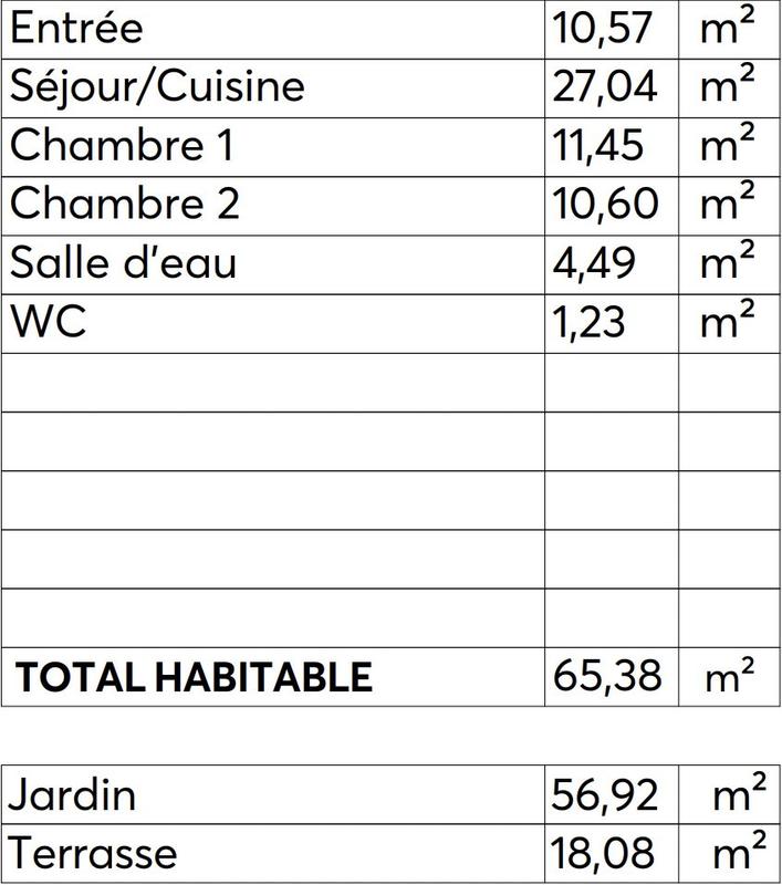 Appartement - 65 m² - 3 pièces
