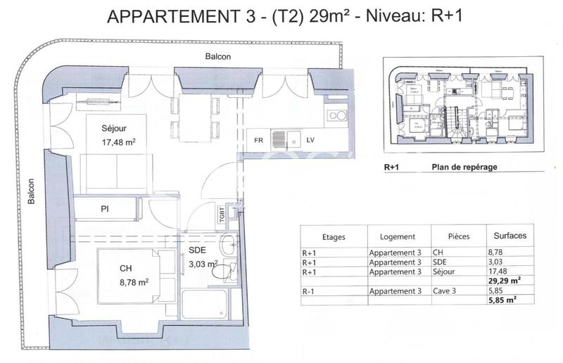 Appartement - 29 m² - 2 pièces