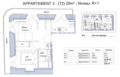 Appartement - 29 m² - 2 pièces