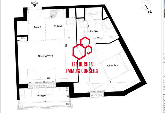 Appartement - 40 m² - 2 pièces