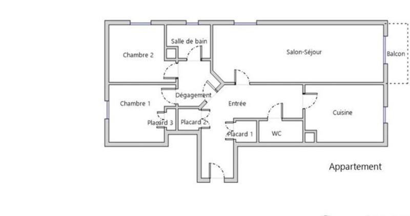 Appartement - 63 m² - 3 pièces