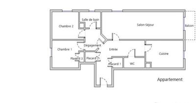 Appartement - 63 m² - 3 pièces