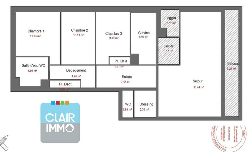 Appartement - 92 m² - 5 pièces