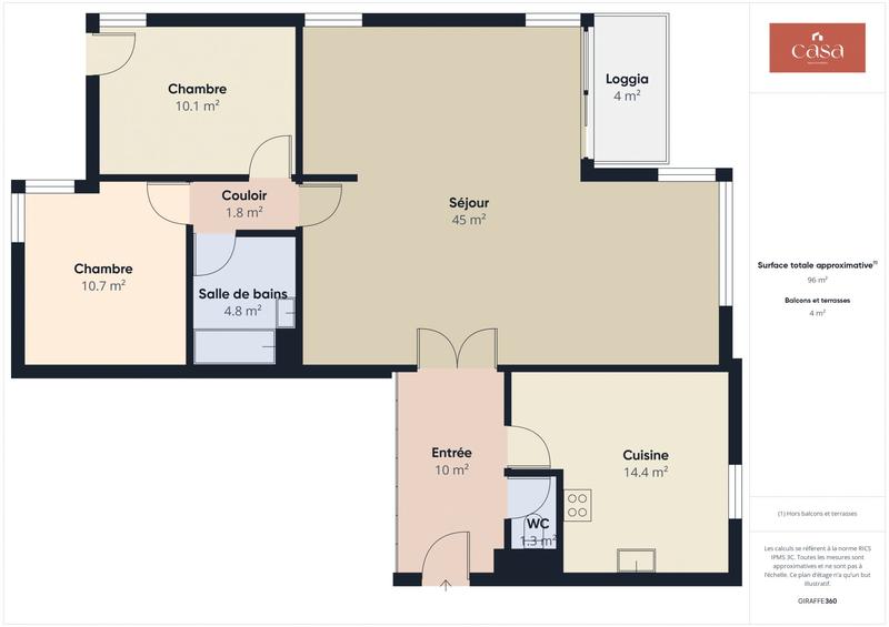 Appartement - 96 m² - 4 pièces