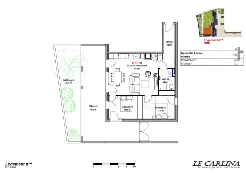 Appartement - 76 m² - 3 pièces