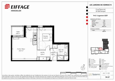 Appartement - 50 m² - 2 pièces