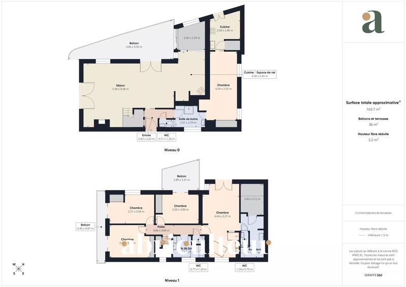 Appartement - 216 m² - 7 pièces