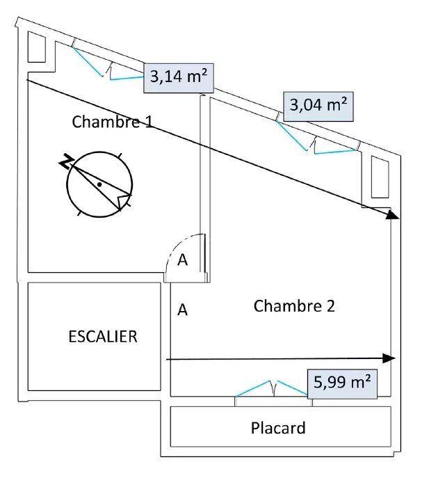 Appartement - 54 m² - 3 pièces