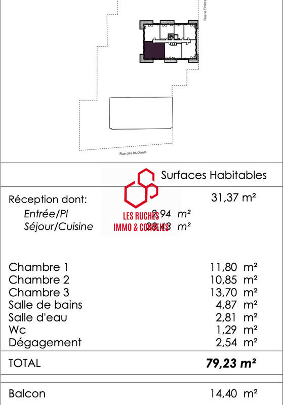 Appartement - 79 m² - 4 pièces