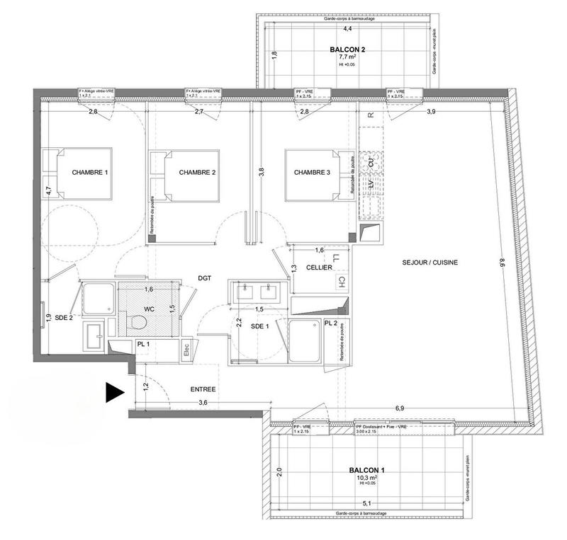 Appartement - 97 m² - 4 pièces