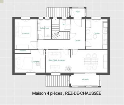 Maison - 80 m² - 4 pièces