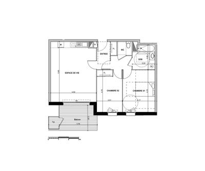 Appartement - 64 m² - 3 pièces