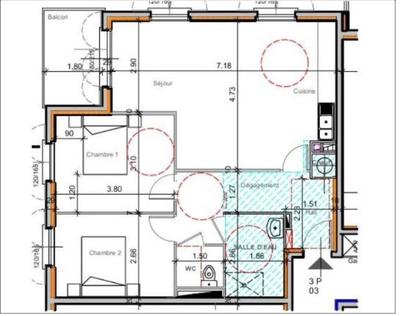 Appartement - 70 m² - 3 pièces