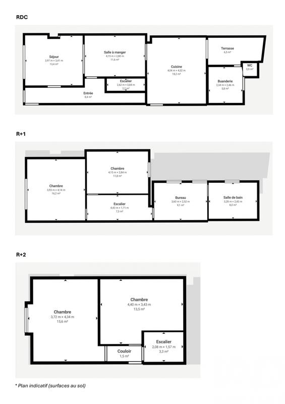 Maison de ville - 145 m² - 6 pièces