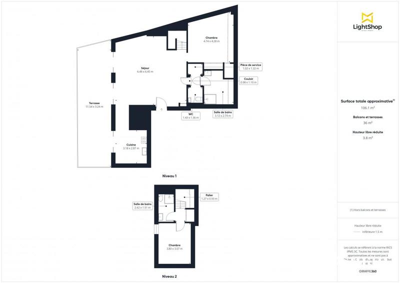 Appartement - 90 m² - 3 pièces