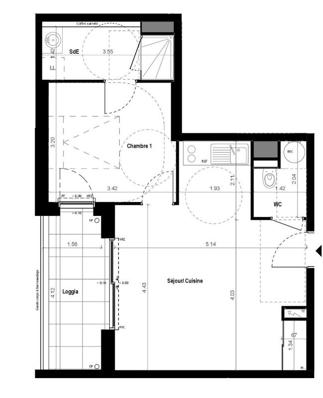 Appartement - 44 m² - 2 pièces