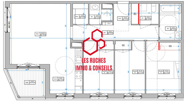 Appartement - 87 m² - 4 pièces