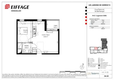 Appartement - 43 m² - 2 pièces
