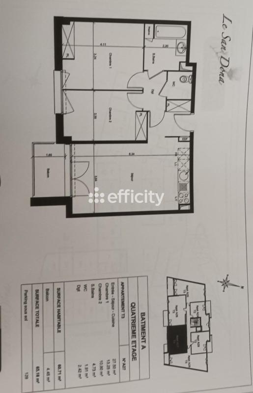 Appartement - 61 m² - 3 pièces