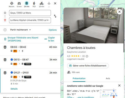 Chambre - 9 m² - 1 pièce