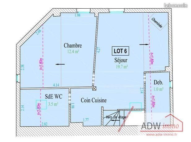 Appartement - 42 m² - 2 pièces