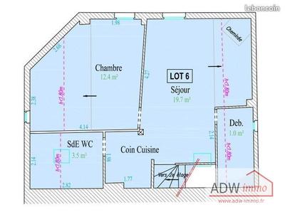 Appartement - 42 m² - 2 pièces