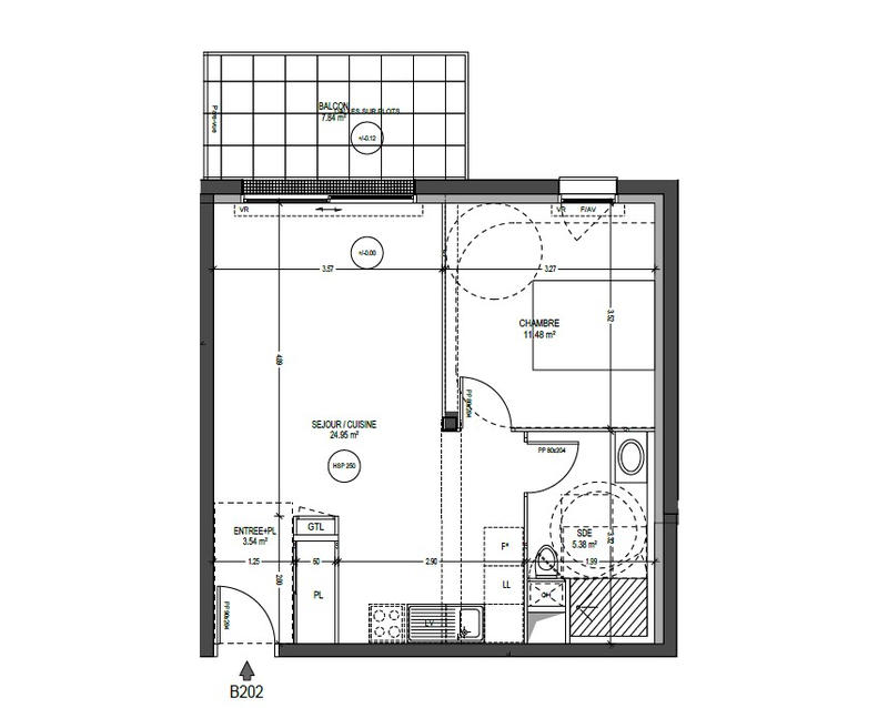 Appartement - 45 m² - 2 pièces