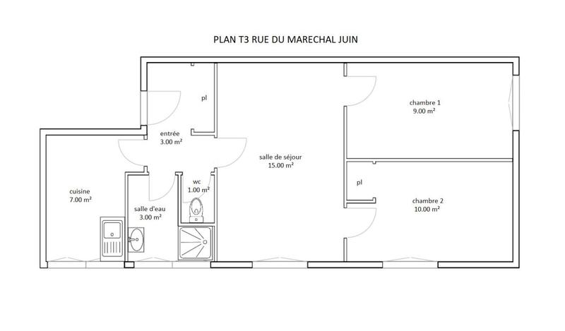 Appartement - 47 m² - 3 pièces