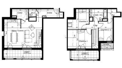 Duplex - 89 m² - 4 pièces