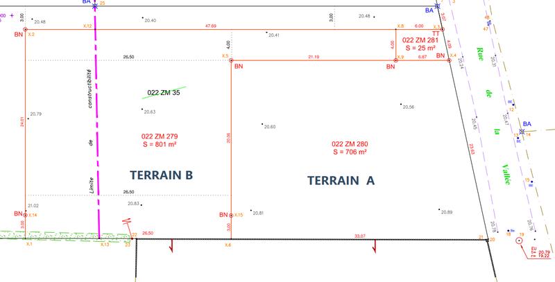 Terrain - 801 m²